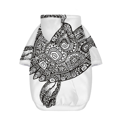Zentangle Sea Turtle Print Dog Zip Up Hoodie