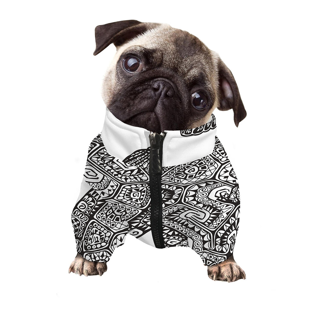 Zentangle Sea Turtle Print Dog Zip Up Jacket