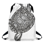 Zentangle Sea Turtle Print Drawstring Backpack