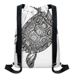 Zentangle Sea Turtle Print Drawstring Backpack