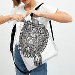 Zentangle Sea Turtle Print Drawstring Backpack