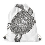 Zentangle Sea Turtle Print Drawstring Bag