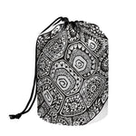 Zentangle Sea Turtle Print Drawstring Makeup Bag