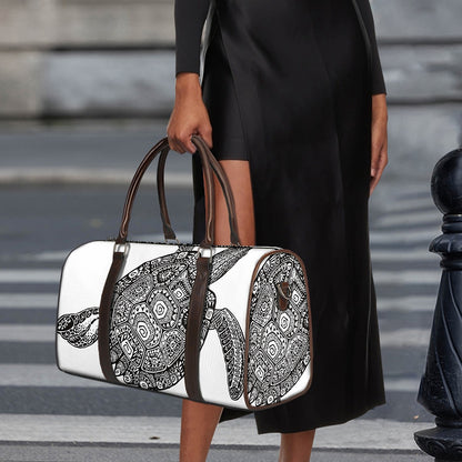Zentangle Sea Turtle Print Duffle Bag