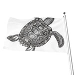 Zentangle Sea Turtle Print Flag