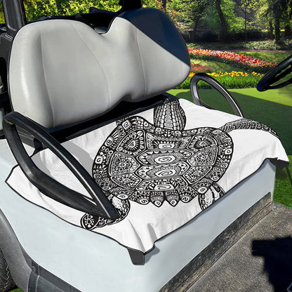 Zentangle Sea Turtle Print Golf Cart Seat Cover