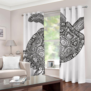 Zentangle Sea Turtle Print Grommet Curtains