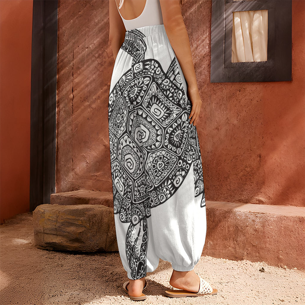 Zentangle Sea Turtle Print Harem Pants