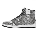 Zentangle Sea Turtle Print High Top Leather Sneakers