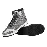 Zentangle Sea Turtle Print High Top Leather Sneakers