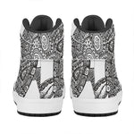 Zentangle Sea Turtle Print High Top Leather Sneakers