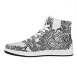 Zentangle Sea Turtle Print High Top Leather Sneakers