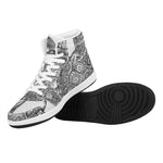 Zentangle Sea Turtle Print High Top Leather Sneakers
