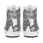 Zentangle Sea Turtle Print High Top Leather Sneakers