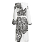 Zentangle Sea Turtle Print Hooded Bathrobe