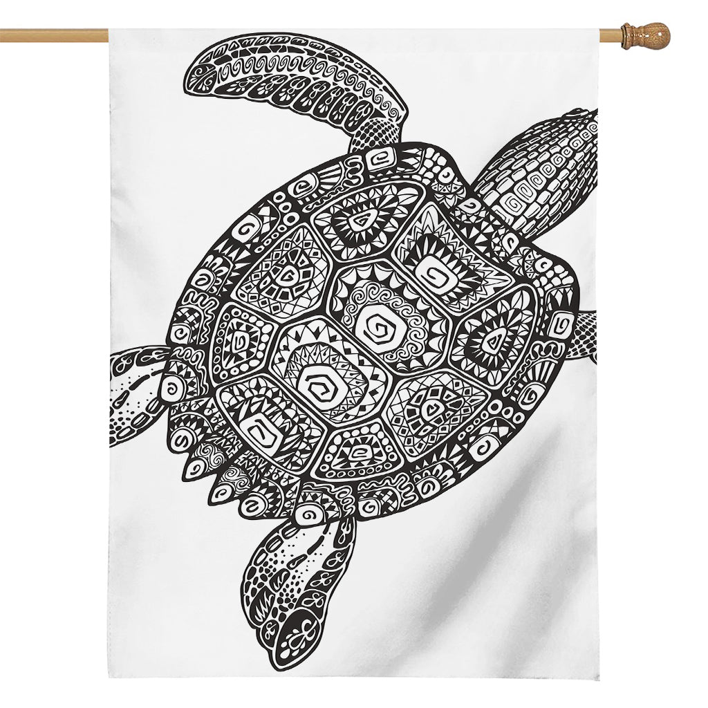 Zentangle Sea Turtle Print House Flag