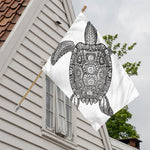 Zentangle Sea Turtle Print House Flag