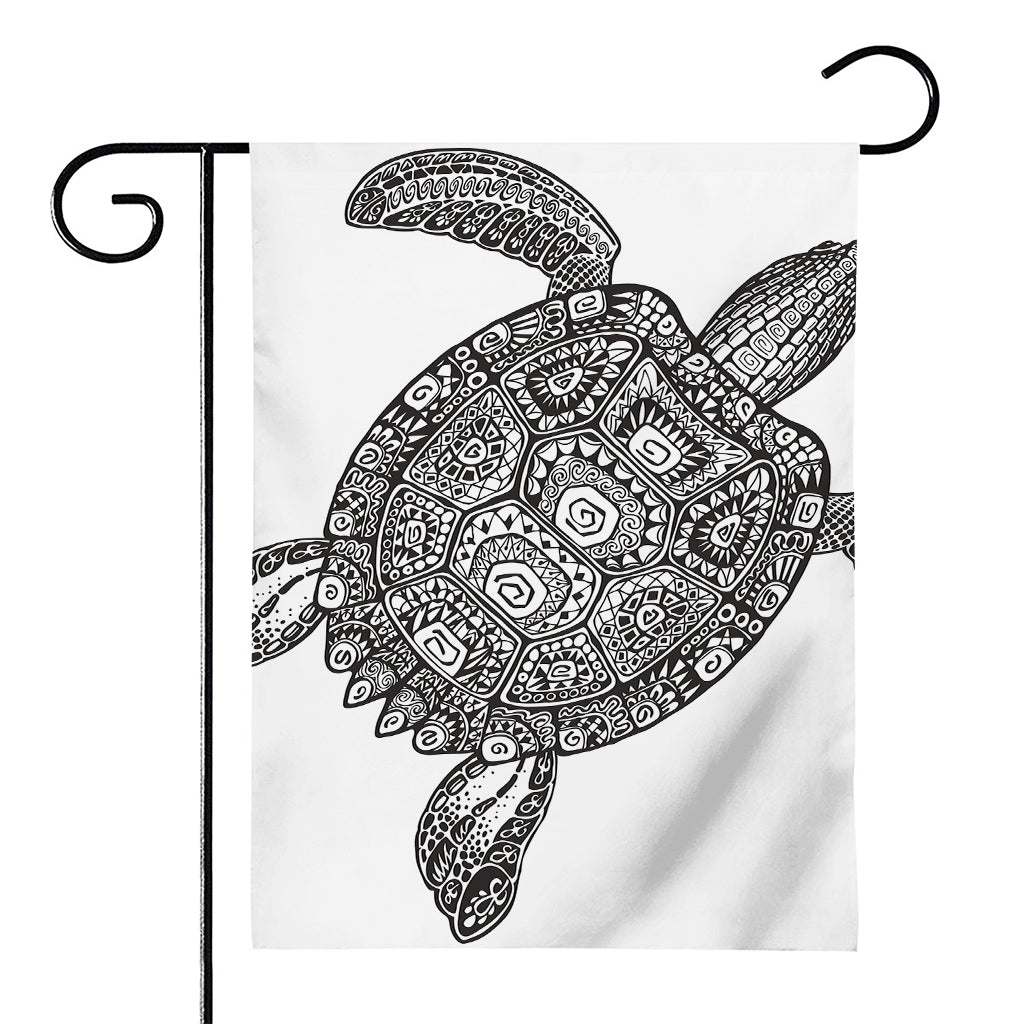 Zentangle Sea Turtle Print House Flag