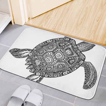 Zentangle Sea Turtle Print Indoor Door Mat