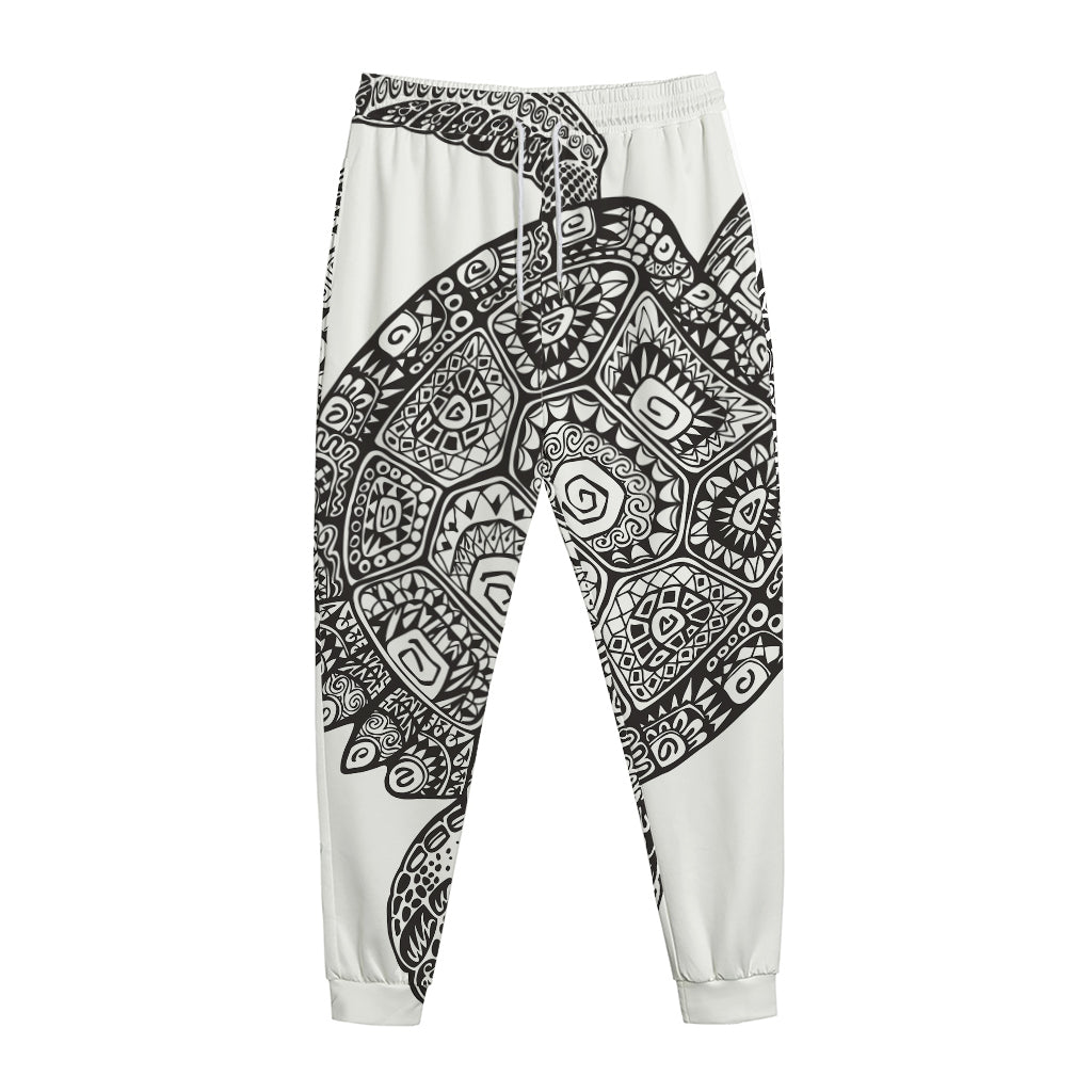 Zentangle Sea Turtle Print Jogger Pants