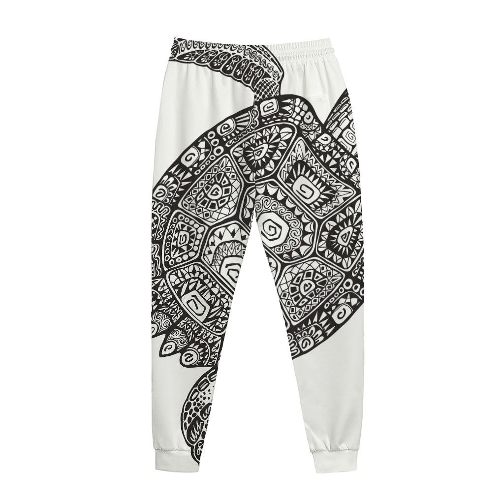 Zentangle Sea Turtle Print Jogger Pants