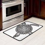 Zentangle Sea Turtle Print Kitchen Mat