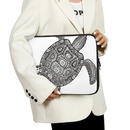 Zentangle Sea Turtle Print Laptop Sleeve