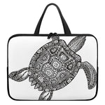 Zentangle Sea Turtle Print Laptop Sleeve With Handle