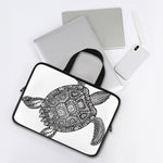 Zentangle Sea Turtle Print Laptop Sleeve With Handle