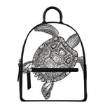 Zentangle Sea Turtle Print Leather Backpack