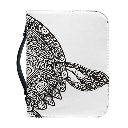Zentangle Sea Turtle Print Leather Bible Cover