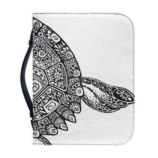 Zentangle Sea Turtle Print Leather Bible Cover