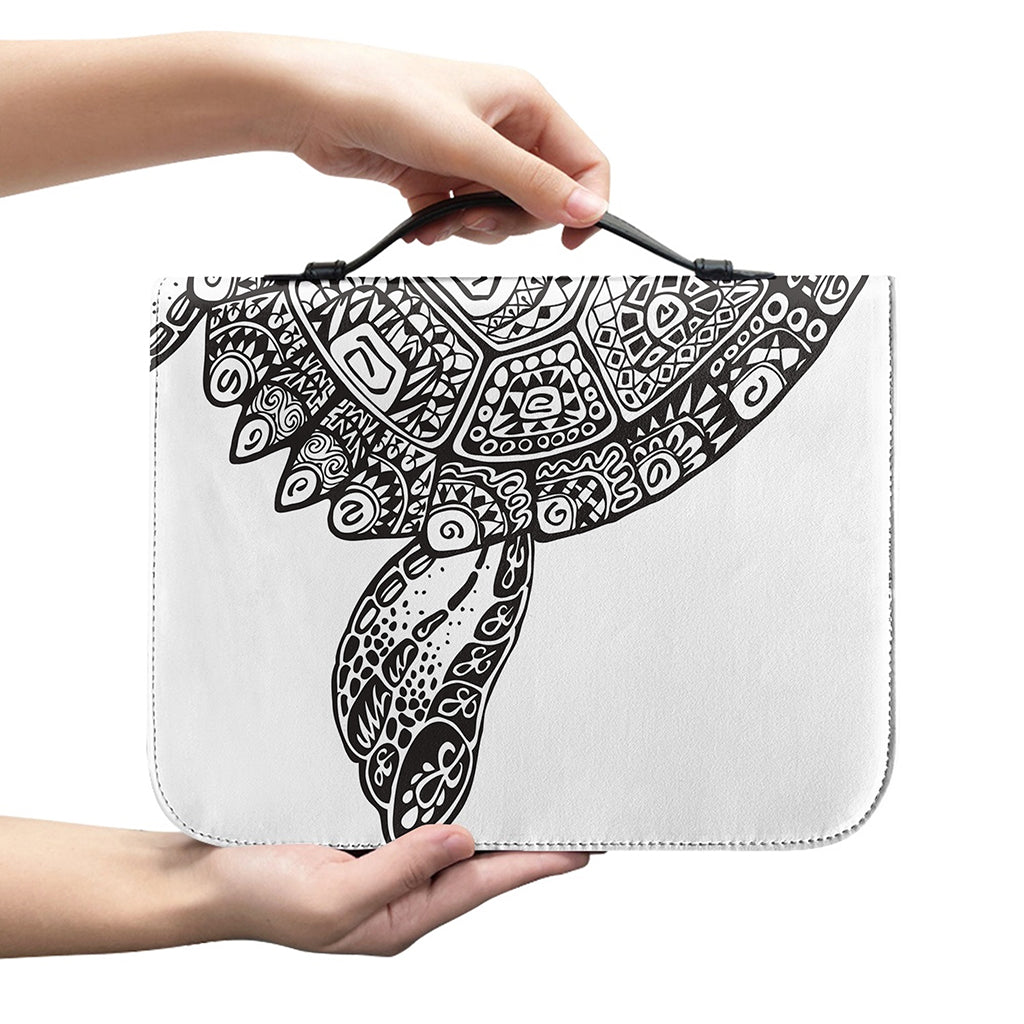 Zentangle Sea Turtle Print Leather Bible Cover