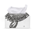 Zentangle Sea Turtle Print Leather Tissue Box Cover