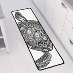 Zentangle Sea Turtle Print Long Kitchen Mat