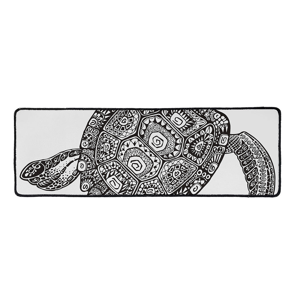 Zentangle Sea Turtle Print Long Kitchen Mat