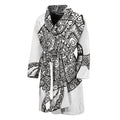 Zentangle Sea Turtle Print Men's Bathrobe