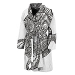 Zentangle Sea Turtle Print Men's Bathrobe