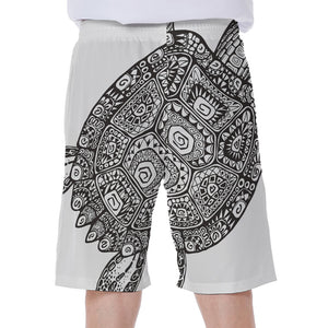 Zentangle Sea Turtle Print Men's Beach Shorts