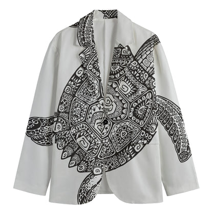 Zentangle Sea Turtle Print Men's Blazer