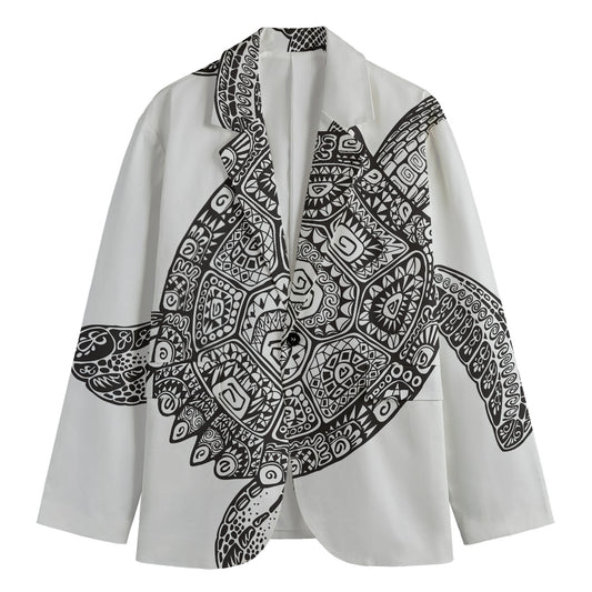 Zentangle Sea Turtle Print Men's Blazer