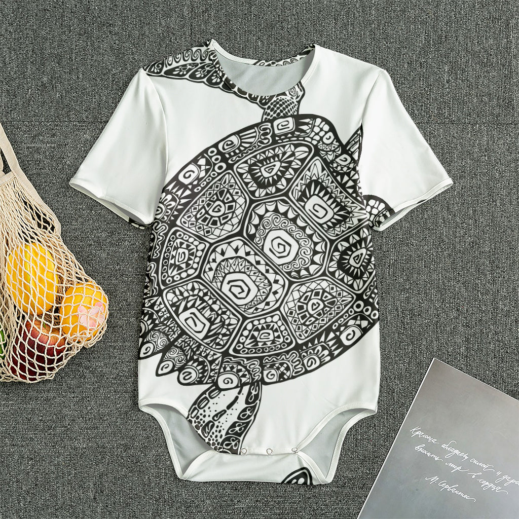 Zentangle Sea Turtle Print Men's Bodysuit