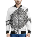 Zentangle Sea Turtle Print Men's Bomber Jacket