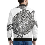 Zentangle Sea Turtle Print Men's Bomber Jacket