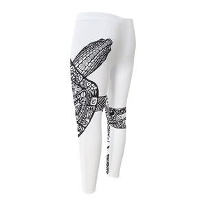 Zentangle Sea Turtle Print Men's Compression Pants