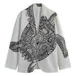Zentangle Sea Turtle Print Men's Cotton Blazer