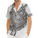 Zentangle Sea Turtle Print Men's Deep V-Neck Shirt