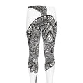 Zentangle Sea Turtle Print Men's Leggings