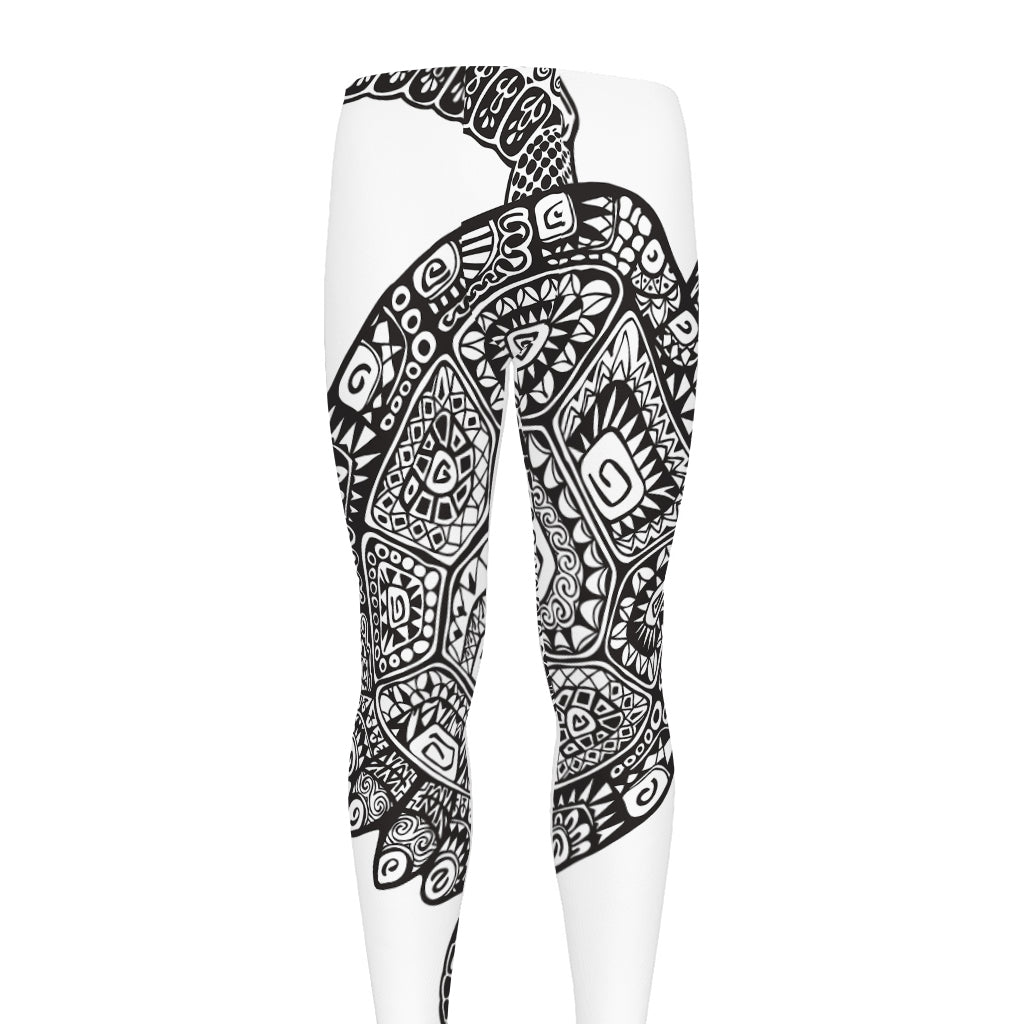 Zentangle Sea Turtle Print Men's leggings