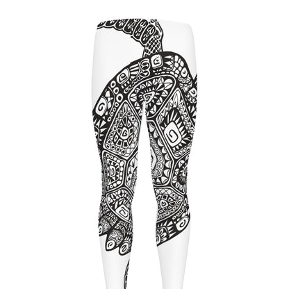 Zentangle Sea Turtle Print Men's leggings